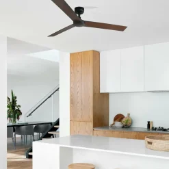 Ventilatori Da Soffitto-Selezionato da Mazzolaluce Ventilatore per soffitto 28mq nero con pale marrone