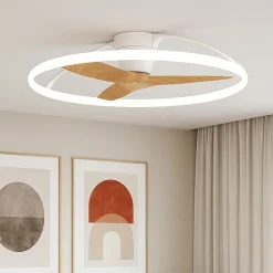 Ventilatori Da Soffitto-Selezionato da Mazzolaluce Ventilatore plafoniera con luce silenzioso bianco pale di legno con telecomando