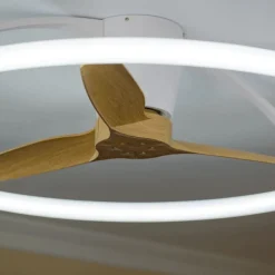 Ventilatori Da Soffitto-Selezionato da Mazzolaluce Ventilatore plafoniera con luce silenzioso bianco pale di legno con telecomando