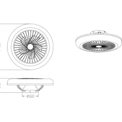 Ventilatori Da Soffitto-Selezionato da Mazzolaluce Ventilatore silenzioso a plafoniera con luce telecomando