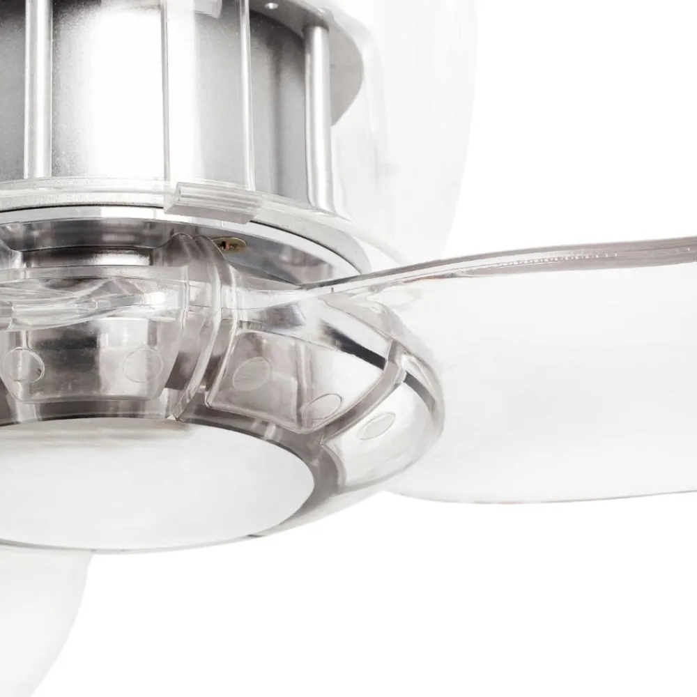 Ventilatori Da Soffitto-Selezionato da Mazzolaluce Ventilatore silenzioso in vetro da soffitto per 17mq pale trasparenti con telecomando