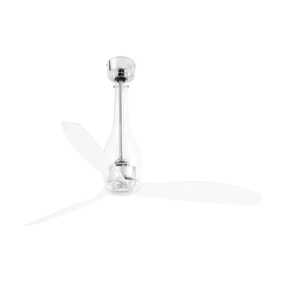 Ventilatori Da Soffitto-Selezionato da Mazzolaluce Ventilatore silenzioso in vetro da soffitto per 17mq pale trasparenti con telecomando