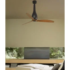 Ventilatori Da Soffitto-Selezionato da Mazzolaluce Ventilatore silenzioso nero 18mq da soffitto a pale marrone