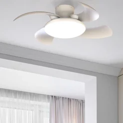 Ventilatori Da Soffitto-Selezionato da Mazzolaluce Ventilatore soffitto pale richiudibili bianco led cct telecomando stanza 13mq
