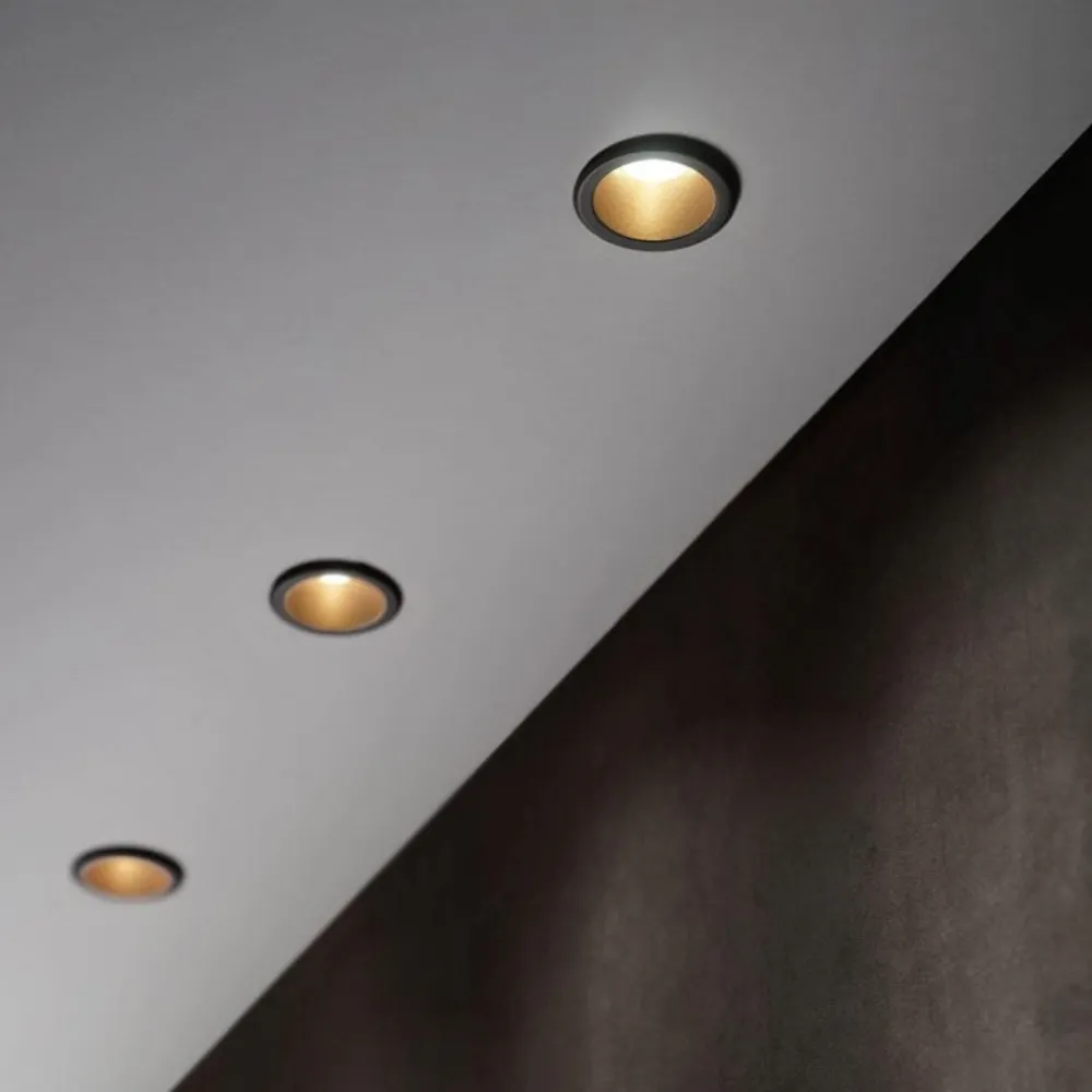 Faretti Da Incasso-Ideal Lux Virus faretto da incasso led 3w 3000k nero oro