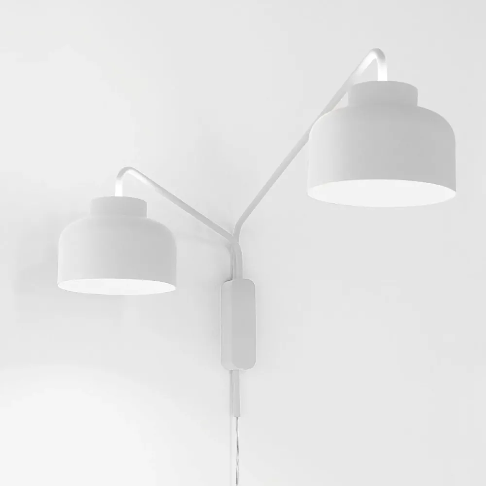 Applique Da Parete-Vivida International Vivida applique bottone a due luci bianca orientabile led dimmerabile con telecomando
