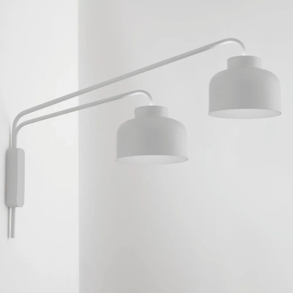 Applique Da Parete-Vivida International Vivida applique bottone a due luci bianca orientabile led dimmerabile con telecomando