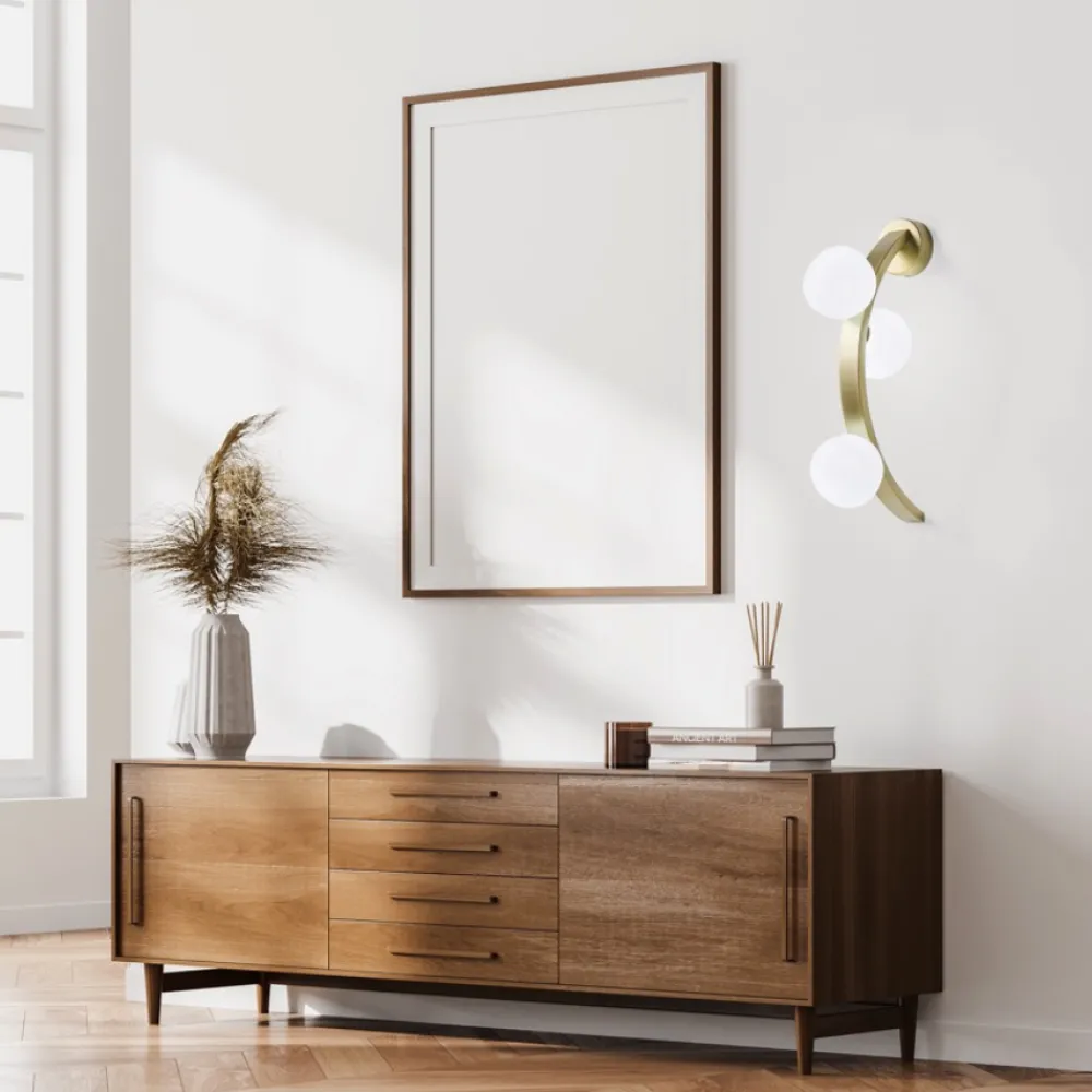 Applique Da Parete-Vivida International Vivida applique da parete sunset oro spazzolato led 3000k dimmerabile