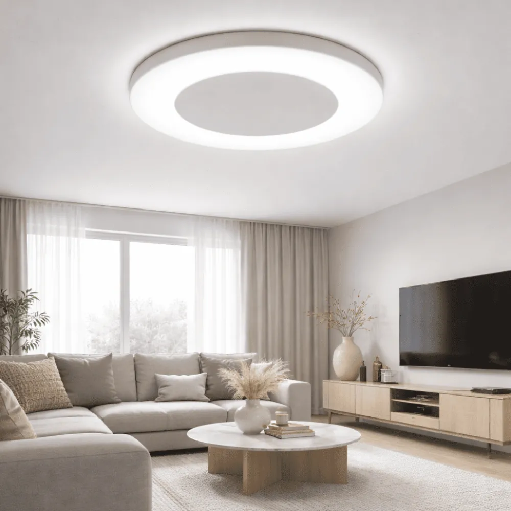Plafoniere Moderne-Vivida International Vivida arura plafoniera moderna led 38w cct 60cm bianca