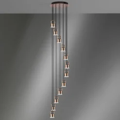 Lampadari Moderni-Vivida International Vivida bag lampadario a cascata led 38w 3000k moderno oro rosa