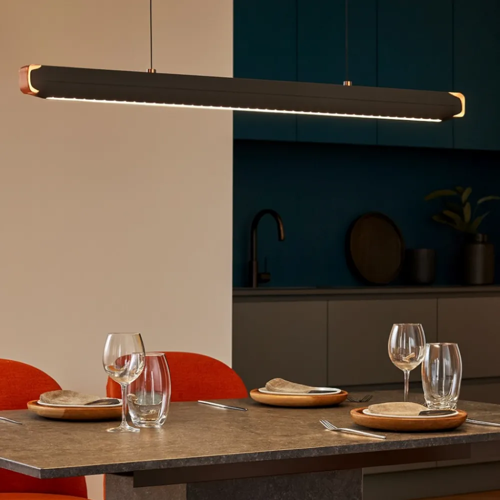 Lampadari Cucina-Vivida International Vivida blade nero lampadario orizzontale per cucina moderna led 55w 3000k