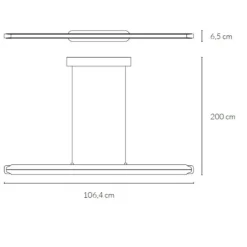 Lampadari Cucina-Vivida International Vivida blade nero lampadario orizzontale per cucina moderna led 55w 3000k