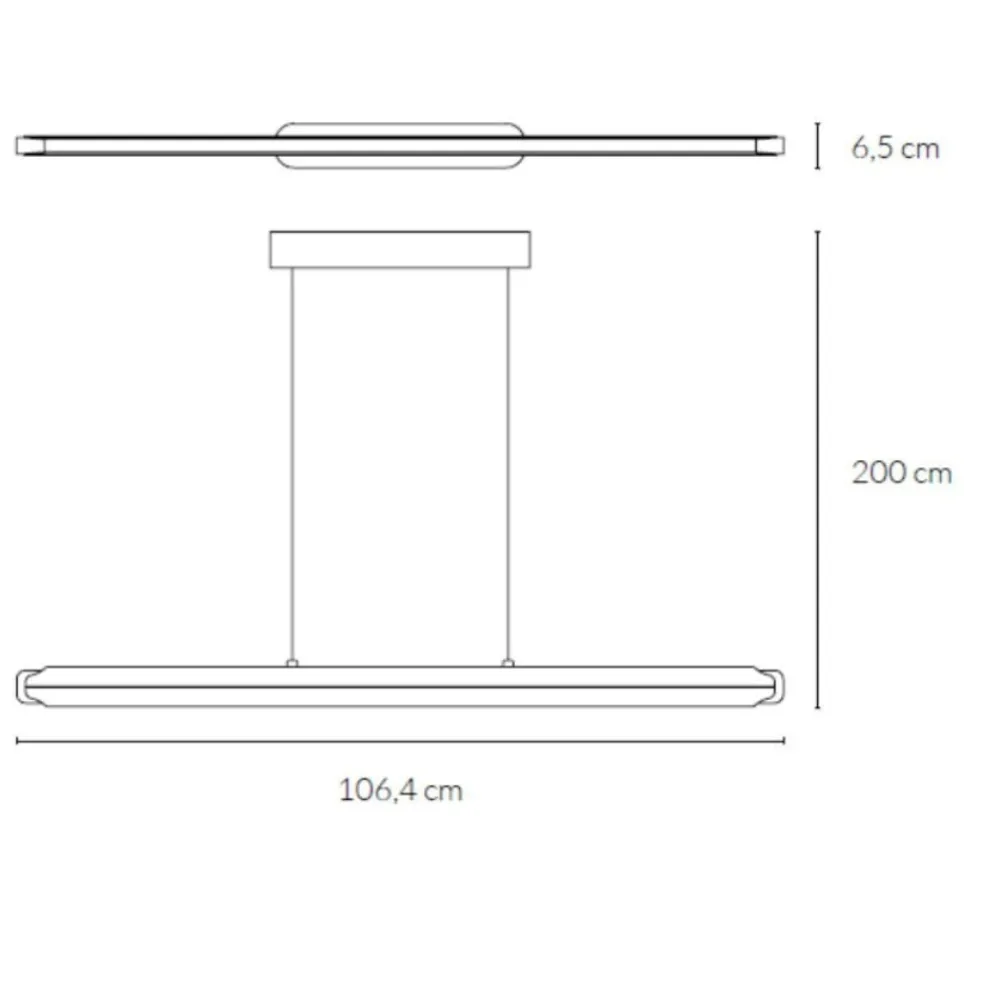 Lampadari Cucina-Vivida International Vivida blade nero lampadario orizzontale per cucina moderna led 55w 3000k