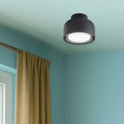 Applique Da Parete-Vivida International Vivida bottone applique lampada moderna nera da parete soffitto