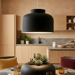 Lampadari Cucina-Vivida International Vivida bottone lampadario da cucina dimmerabile nero biemissione con telecomando