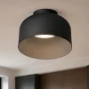 Plafoniere Moderne-Vivida International Vivida bottone plafoniera nera dimmerabile con telecomando led 16w cct 22cm