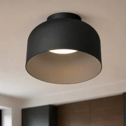 Plafoniere Moderne-Vivida International Vivida bottone plafoniera nera dimmerabile con telecomando led 16w cct 22cm