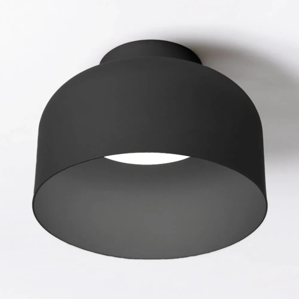 Plafoniere Moderne-Vivida International Vivida bottone plafoniera nera dimmerabile con telecomando led 16w cct 22cm