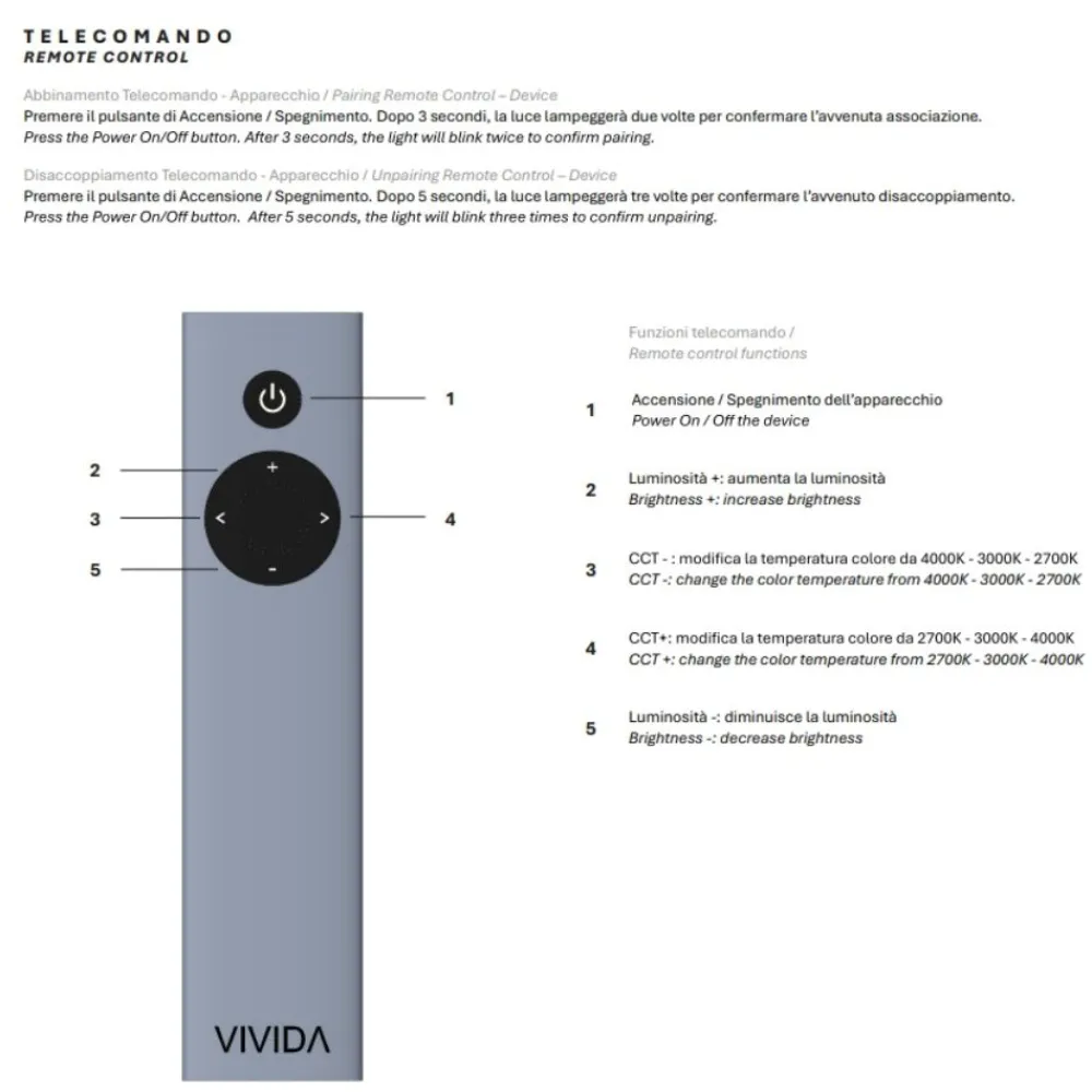 Plafoniere Moderne-Vivida International Vivida bottone plafoniera nera dimmerabile con telecomando led 16w cct 22cm