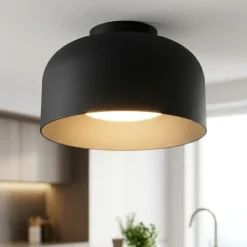Plafoniere Moderne-Vivida International Vivida bottone plafoniera nera moderna a soffitto led dimmerabile con telecomando