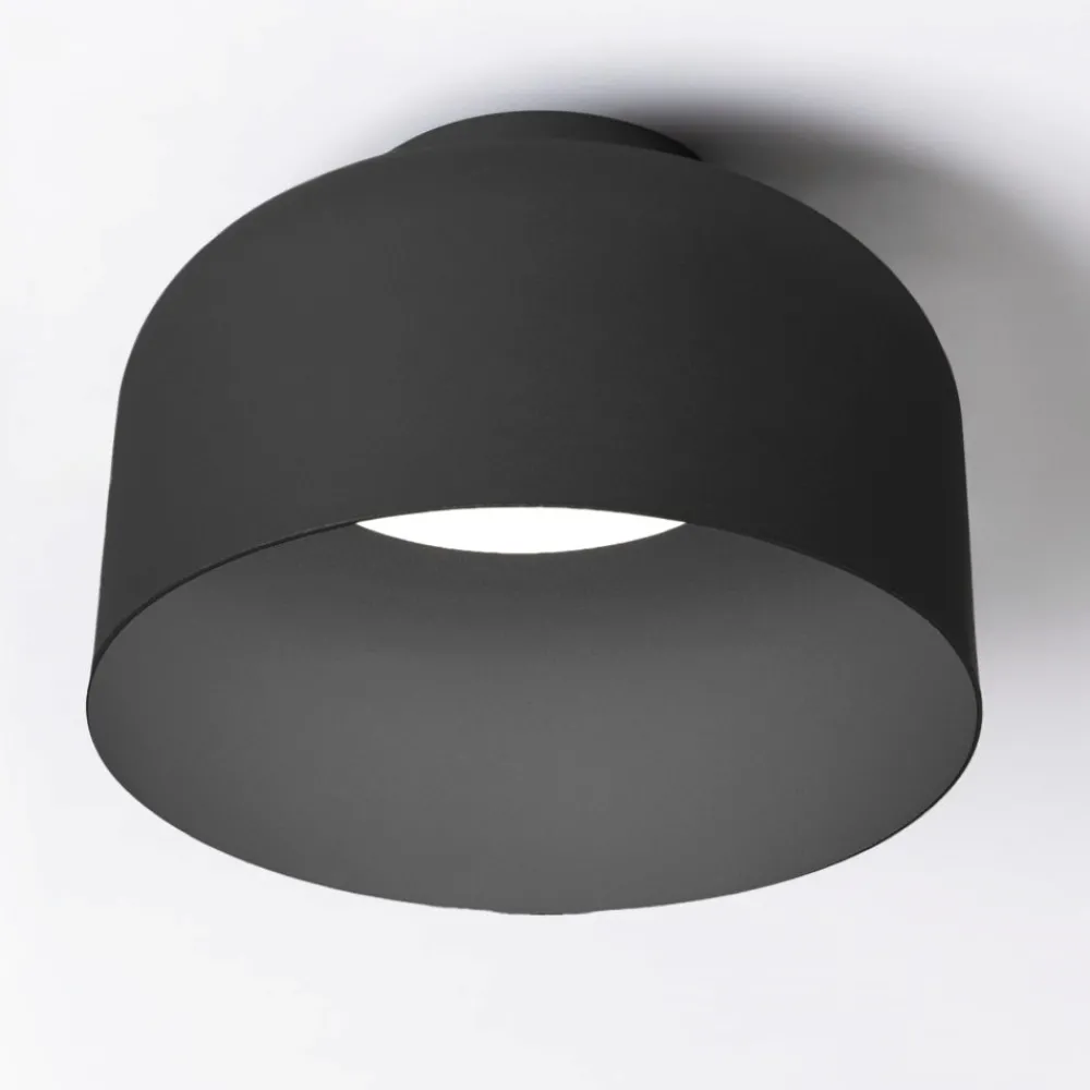 Plafoniere Moderne-Vivida International Vivida bottone plafoniera nera moderna a soffitto led dimmerabile con telecomando
