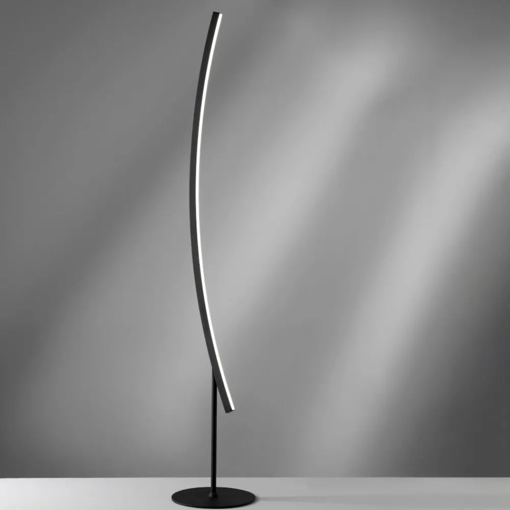 Lampade Da Terra-Vivida International Vivida bow lampada da terra ad arco nera moderna led 3000k