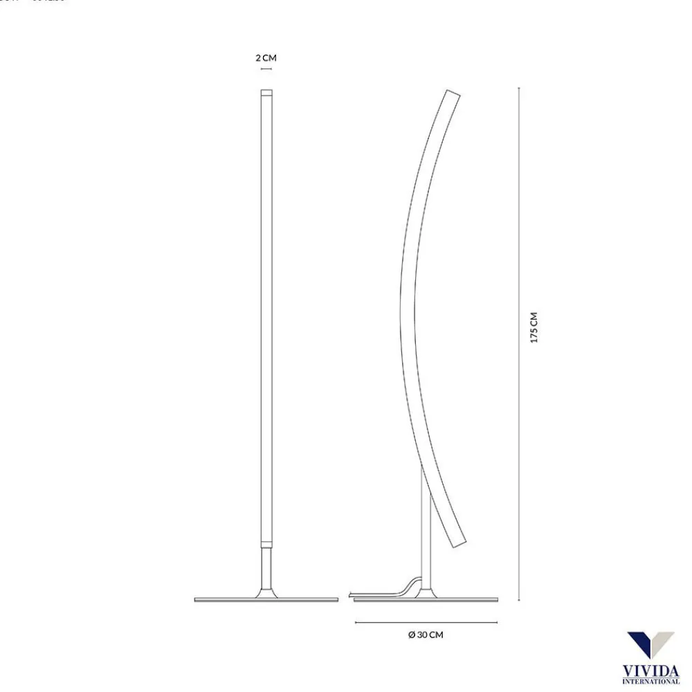 Lampade Da Terra-Vivida International Vivida bow lampada da terra ad arco nera moderna led 3000k