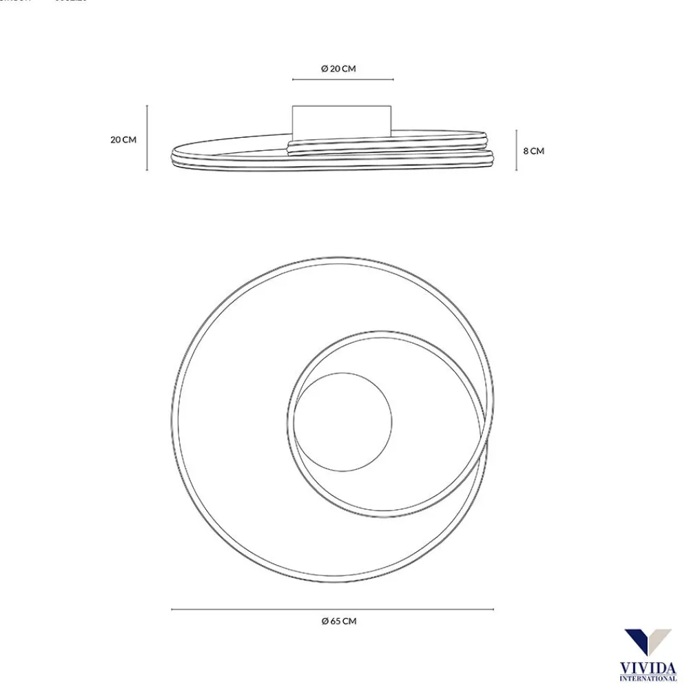 Plafoniere Moderne-Vivida International Vivida circuit plafoniera led 3000k 4000k dimmerabile design moderno bianca