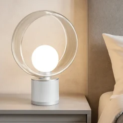 Abat Jour-Vivida International Vivida cosmit lampada abat-jour bianca da comodino design moderna h32cm