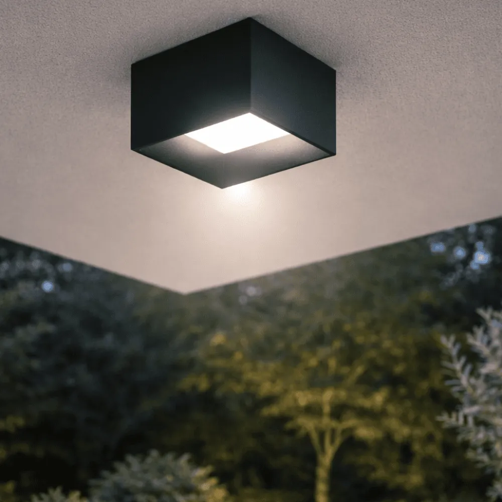 Faretti Da Esterno-Vivida International Vivida cube faretto da esterno nero ip44 led 3000k