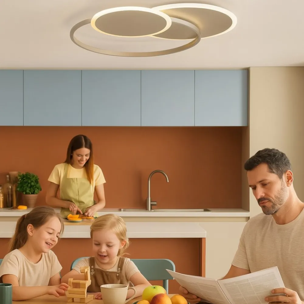 Plafoniere Moderne-Vivida International Vivida eclipse plafoniera per cucina moderna sabbia 60w 3000k 4000k