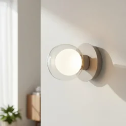 Applique Da Parete-Vivida International Vivida essence applique da parete champagne sfera vetro led 8w 3000k