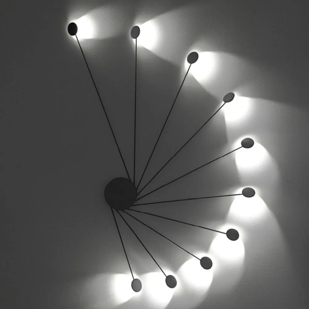 Applique Da Parete-Vivida International Vivida helix nera applique led 20w 3000k parete soffitto moderna