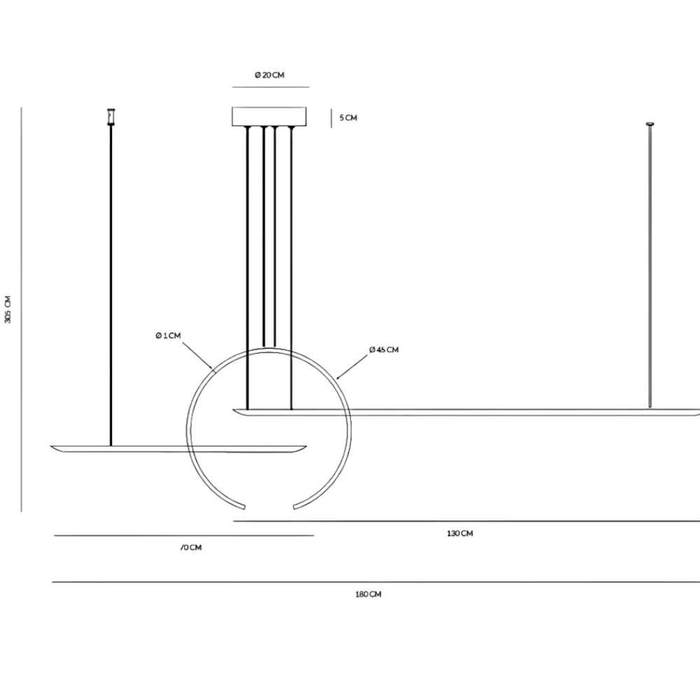 Lampadari Moderni-Vivida International Vivida in&out lampadario moderno nero led 50w 3000k 4000k