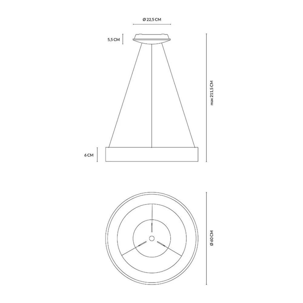 Lampadari Moderni-Vivida International Vivida inner-r 60 lampadario sabbia led 50 3000k 4000k dimmerabile