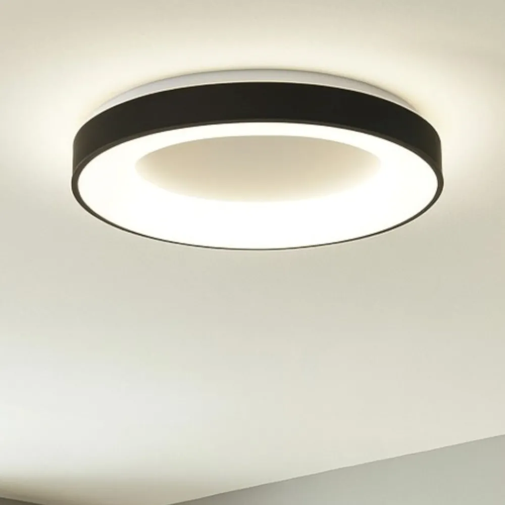 Plafoniere Moderne-Vivida International Vivida inner-r 80 plafoniera nera moderna 80w 3000k 4000k dimmerabile