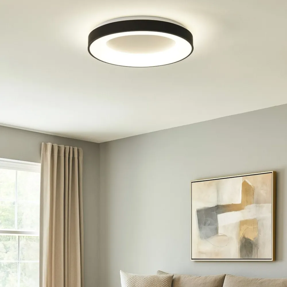 Plafoniere Moderne-Vivida International Vivida inner-r 80 plafoniera nera moderna 80w 3000k 4000k dimmerabile