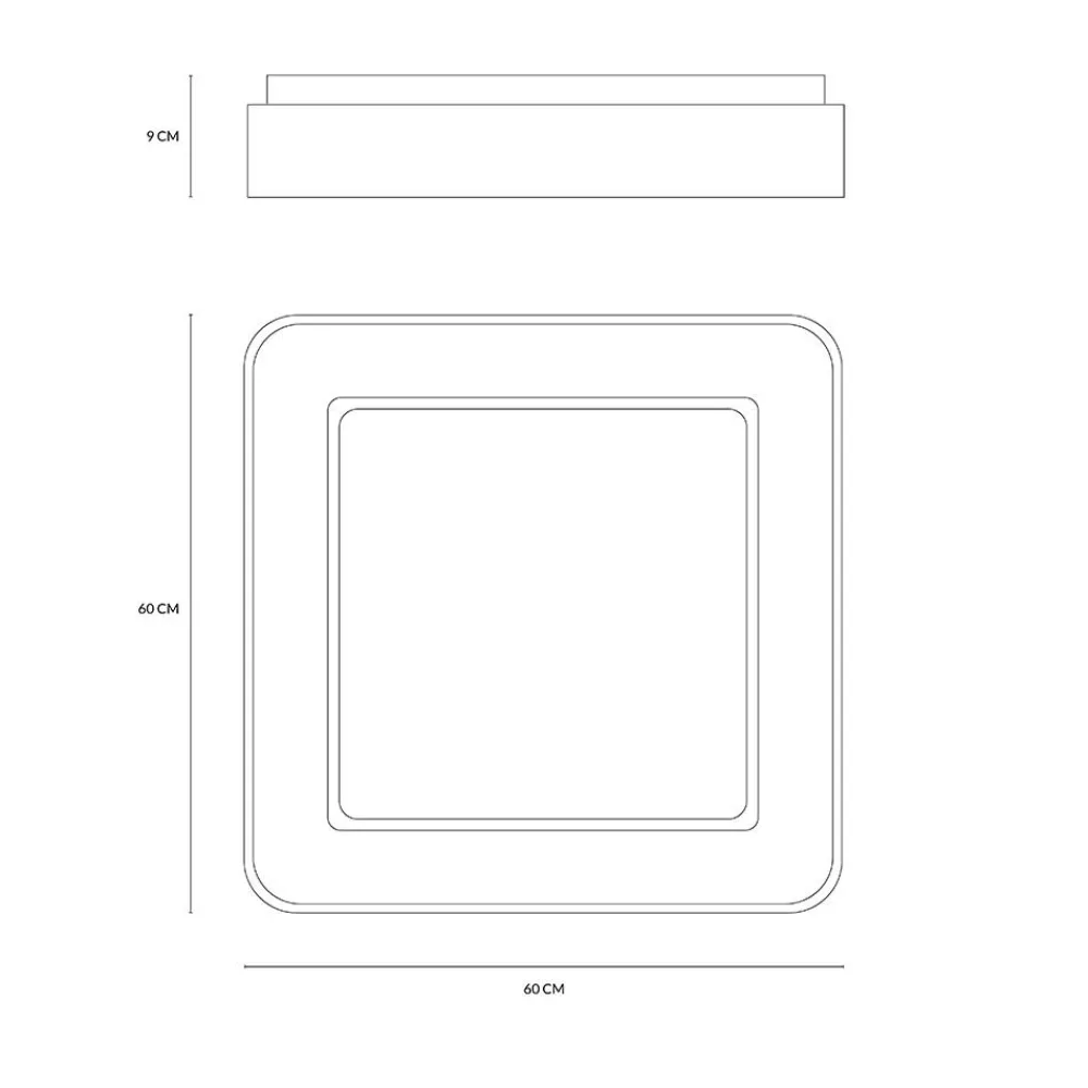 Plafoniere Moderne-Vivida International Vivida inner-s plafoniera 60 led 50w 3000k 4000k dimmerabile quadrata sabbia