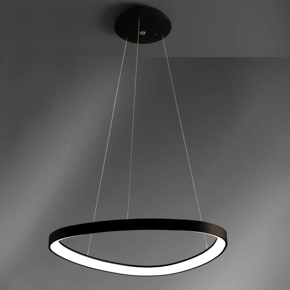 Lampadari Moderni-Vivida International lampadario design moderno lifering nero led 60w 3000k 4000k per soggiorno