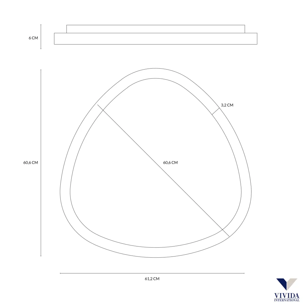 Specchi Da Parete-Vivida International lifering-p specchio touch led bianco 61cm 25w 3000k