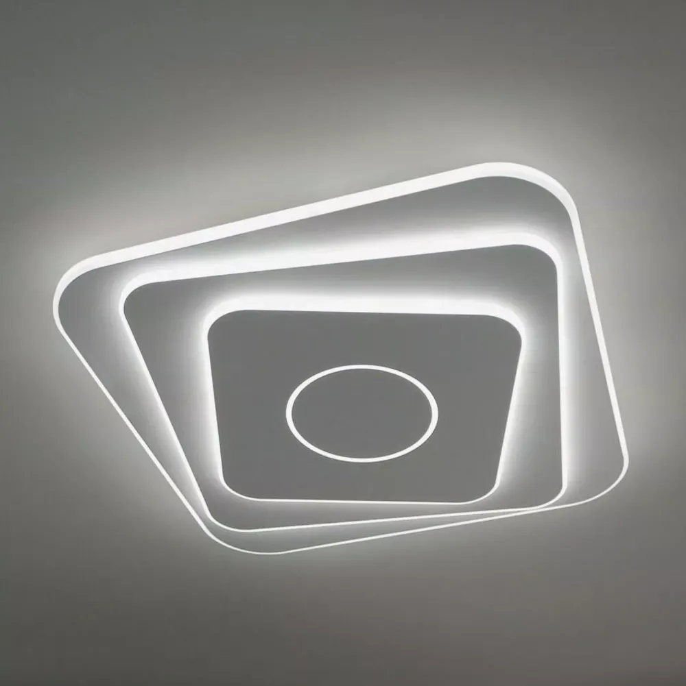 Plafoniere Moderne-Vivida International plafoniera square bianca led design moderna