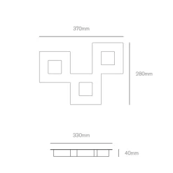 Plafoniere Moderne-Vivida International squares plafoniera moderna 20w 3000k bianco rettangolare