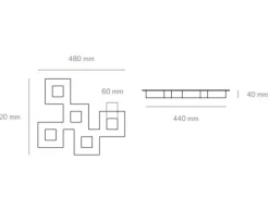 Plafoniere Moderne-Vivida International squares plafoniera moderna da cucina 37w 3000k bianco