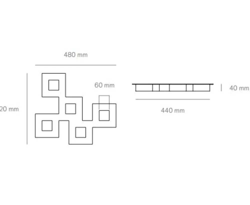 Plafoniere Moderne-Vivida International squares plafoniera moderna da cucina 37w 3000k bianco