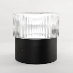 Lampade Da Tavolo-Vivida International Vivida lampada da tavolo pilastro vetro rigato trasparente dimmerabile