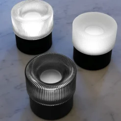 Lampade Da Tavolo-Vivida International Vivida lampada da tavolo pilastro vetro fumè led cct