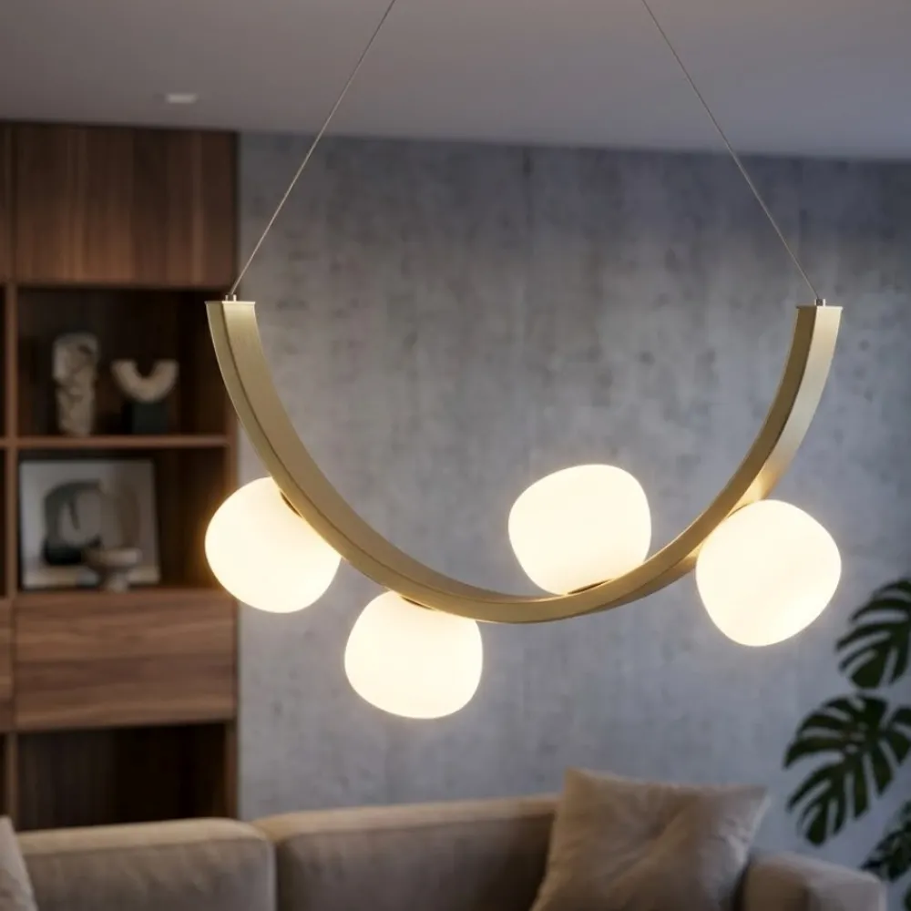 Lampadari Moderni-Vivida International Vivida lampadario moderno sunset 24w 3000k dimmerabile oro spazzolato