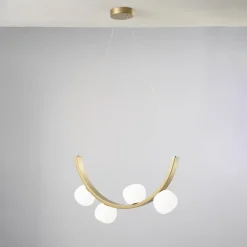 Lampadari Moderni-Vivida International Vivida lampadario moderno sunset 24w 3000k dimmerabile oro spazzolato