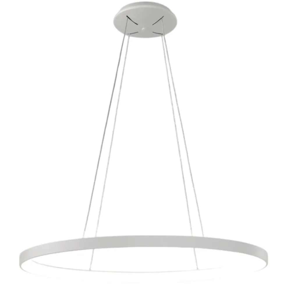 Lampadari Moderni-Vivida International Vivida lifering-o lampadario moderno bianco led 50w 3000k 4000k ovale