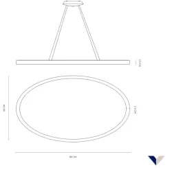 Lampadari Moderni-Vivida International Vivida lifering-o lampadario moderno bianco led 50w 3000k 4000k ovale